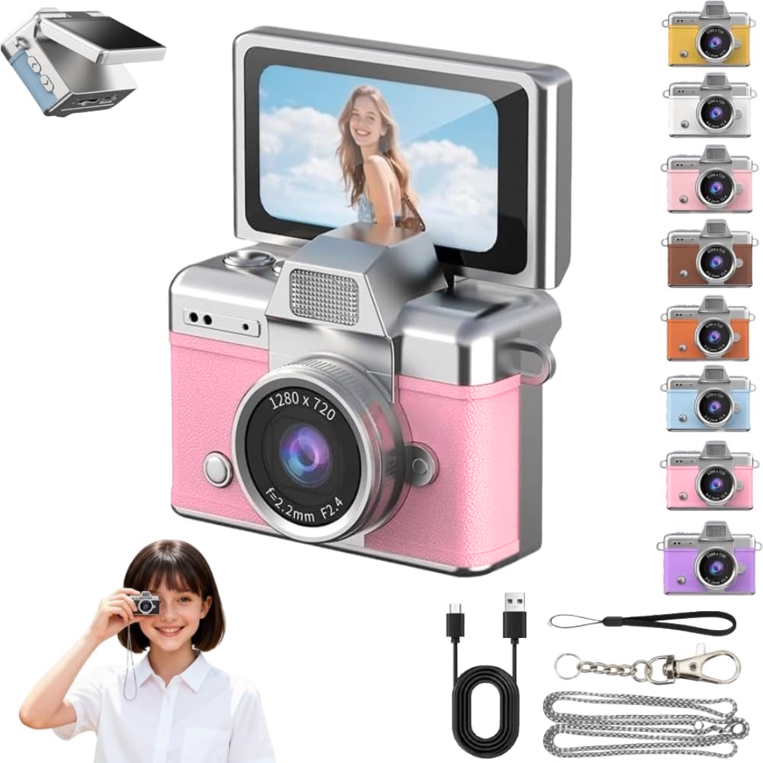 Lumiete Cámara Retro Mini Pantalla Abatible